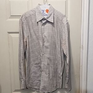 RG Men's Checkered Shirt - White and Blue